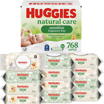 Natural Care Sensitive Baby Wipes – Unscented, Hypoallergenic, 768 Count