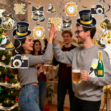 Happy New Year Party Kit – Hanging Swirls & NYE Celebration Decorations