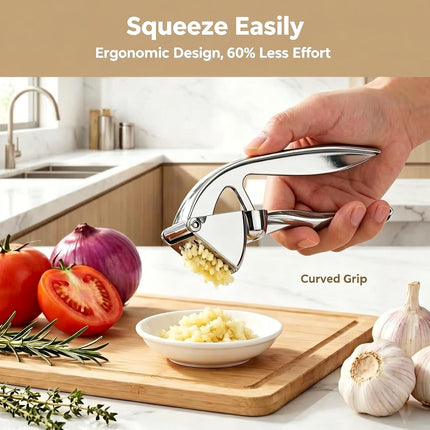 Garlic Press Zinc Alloy Heavy Duty Garlic Ginger Mincer Crusher Kitchen Tool