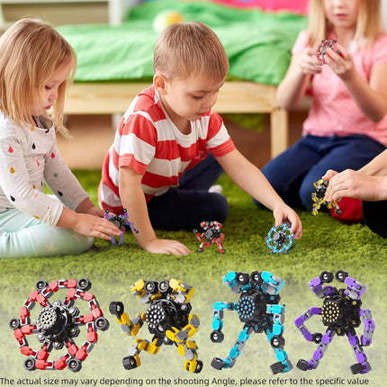 4-Pack Transformable Fidget Spinners – Easter Basket Stuffers & Stress Toys
