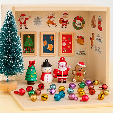 67pcs Mini Christmas Figurines – Santa, Snowman, Ducks & Xmas Trees DIY
