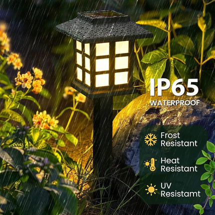 6 Pack LED Solar Outdoor Lights – Waterproof, 10-Hour Lighting for Yard & Path