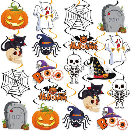 40-Piece Halloween Hanging Swirls, Pumpkin Spider Ghost Ceiling Streamers Party Decor