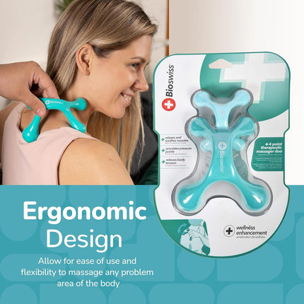 2-Pack Handheld Full Body Massager Pressure Point Tool for Neck Back Shoulder
