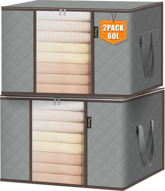 2-Pack 16 Gal Storage Bags for Clothes, Bedding, Blankets, and Pillows
