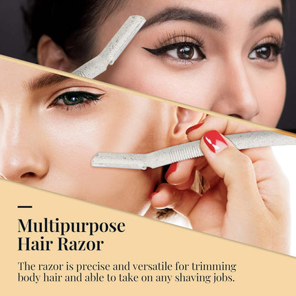 Dermaplane Razor for Women – Facial Hair & Eyebrow Trimmer, 6 Disposable Blades