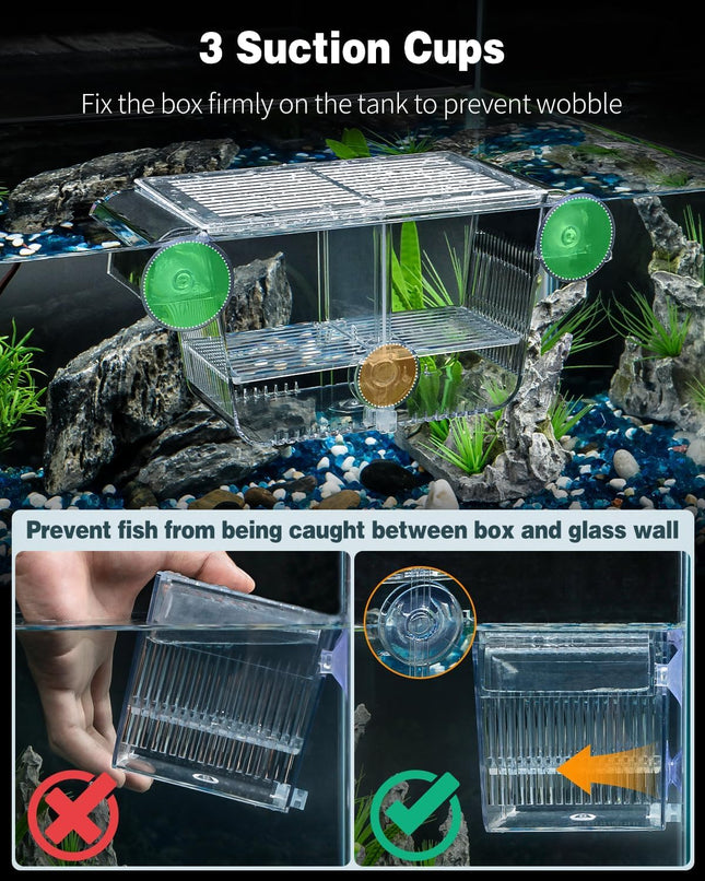 Medium Acrylic Aquarium Breeding Box Fish Hatchery Fry Shrimp Betta Isolation Tank