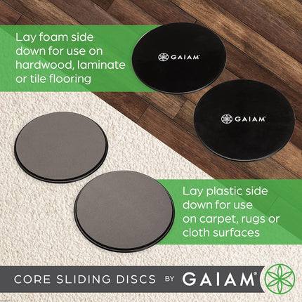 Core Sliding Discs Dual-Sided Workout Sliders for Carpet Hardwood Floor Ab Exercise
