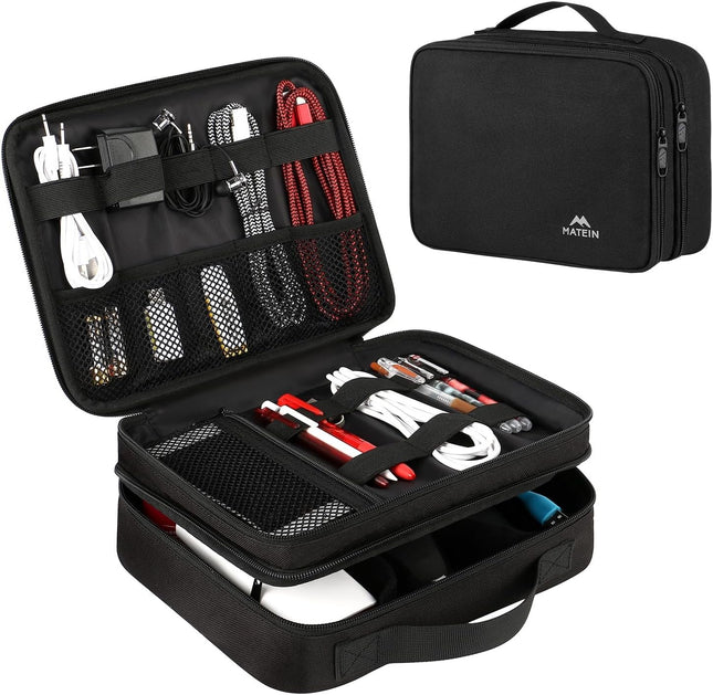 Electronics Organizer Travel Case, Water-Resistant Storage for Cords & Camera