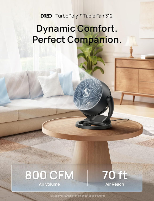 12 Inch Quiet Table Fan 3 Speed Air Circulator for Bedroom Office Kitchen Home