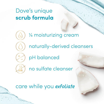 Dove Body Scrub Coconut & Lime 15oz, Whipped Moisturizing Scrub for Dry Dull Skin