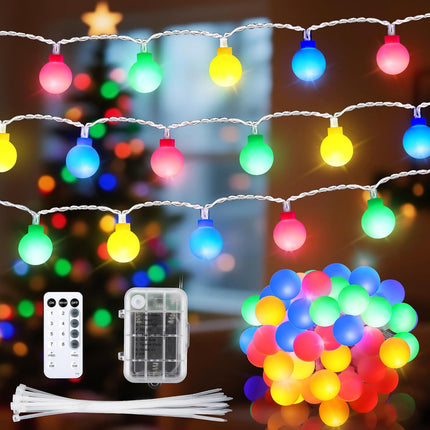23FT 50 LED Battery Operated Christmas String Lights Globe Starry Fairy Lights