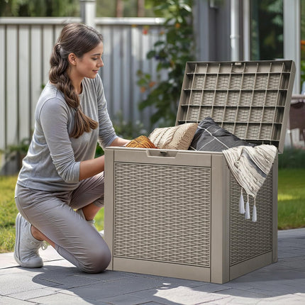32-Gallon Outdoor Resin Storage Box – Lockable & Weather-Resistant