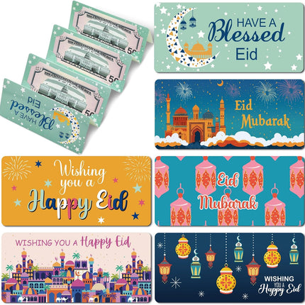 6PCS Eid Mubarak Cash Envelopes Ramadan Mubarak Money Gift Holder