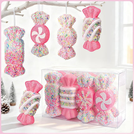 8PCS Christmas Candy Baubles Decorations for Tree Wreath Gifts and Parties