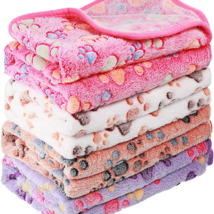 4-Piece Pet Fleece Blankets – Warm Sleep Mats for Small Dogs & Cats