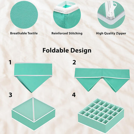 4-Pack Drawer Organizer Set – Foldable Closet Dividers for Underwear & Socks