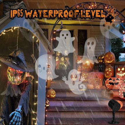 LED Halloween Ghost Rotating Projector Yard Stake Light, Indoor Outdoor Decor