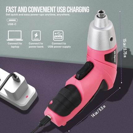 USB Rechargeable Electric Screwdriver – 19-Piece Cordless Hand Tool Set