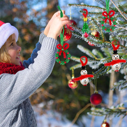 40 PCS Christmas Ornament Kits Beaded DIY Crafts for Kids Holiday Decorations