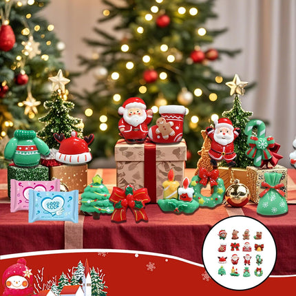 50 PCS Mini Christmas Resin Figurines Blind Bags Mystery Figures for Crafts