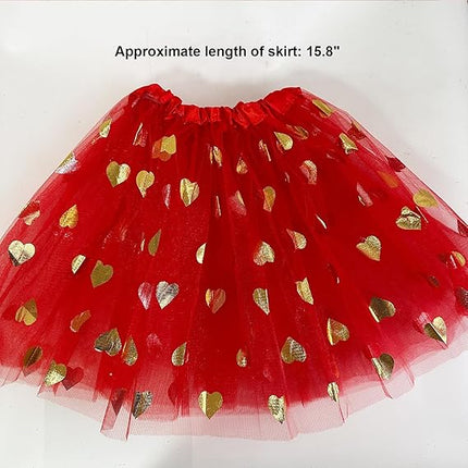 Valentine’s Day Heart Headband, Tutu, Glasses & Stockings Set: Festival & Party Accessories