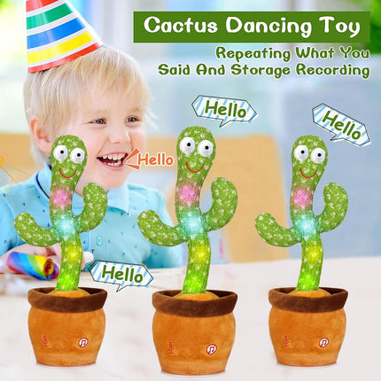 Talking Cactus Toy Interactive Dancing Mimicking Repeating Voice Toy for Kids