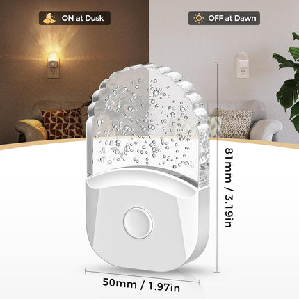 2-Pack Color Changing Night Lights – RGB LED with Dusk-to-Dawn Sensor