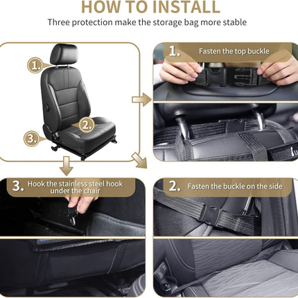 Car Backseat Organizer with Tablet Holder, Foldable Tray & Storage Pockets