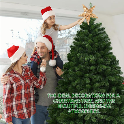 Christmas Tree Topper Straw Star – 12×7.8" Handmade Tree Decoration