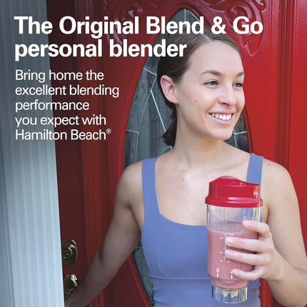 Portable Blender – 14oz Travel Cup, Stainless Steel Blades, Red 51101RV