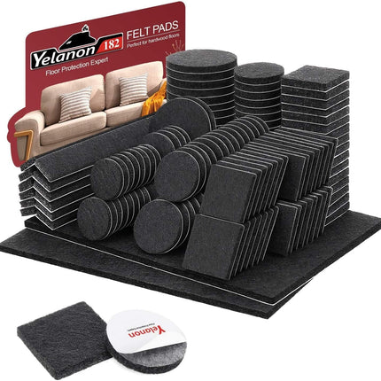 182 Pcs Felt Pads for Furniture – Protect Hardwood Floors, Black