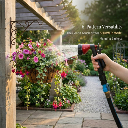 Garden Hose Spray Nozzle with Adjustable Water Flow for Outdoor Use