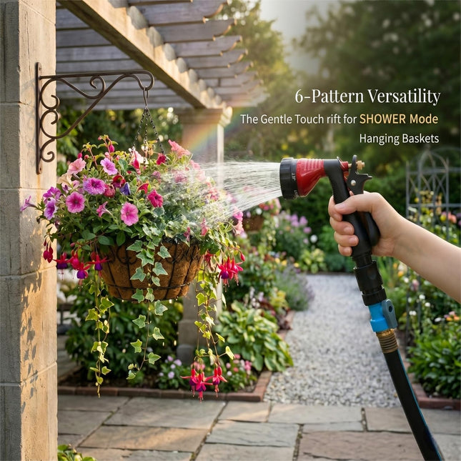 Garden Hose Spray Nozzle with Adjustable Water Flow for Outdoor Use