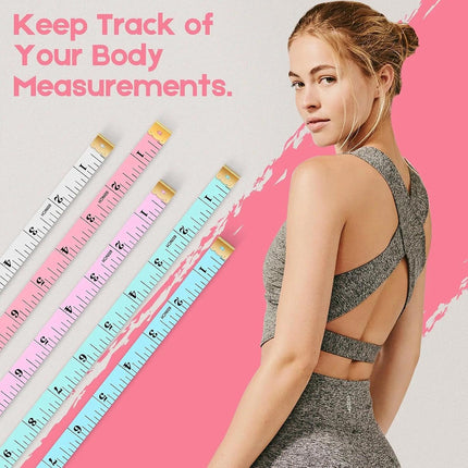 5 Pack Soft Tape Measure 60 Inch, Double-Sided Inch and CM Sewing & Body Measuring Tape