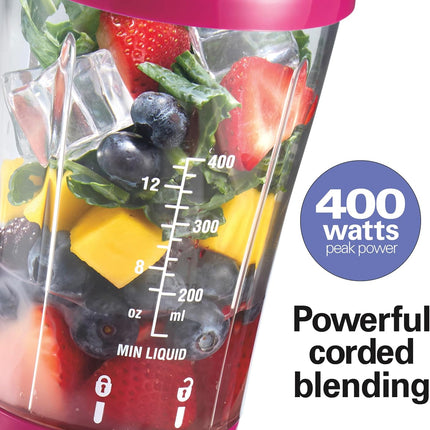 Portable Blender for Shakes & Smoothies, 14oz 51131G Travel Cup, Raspberry