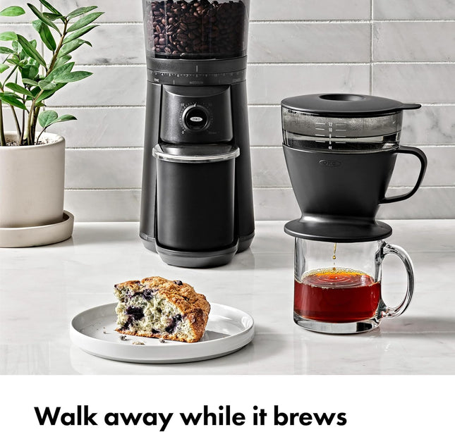 Matte Black Pour Over Coffee Brewer – Easy Brew, Water Tank Included