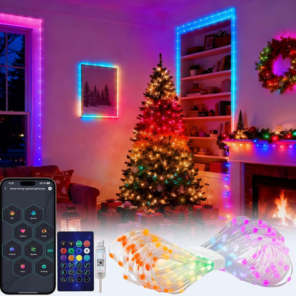 Smart USB Fairy String Lights – 33Ft Multicolor with Music Sync & App