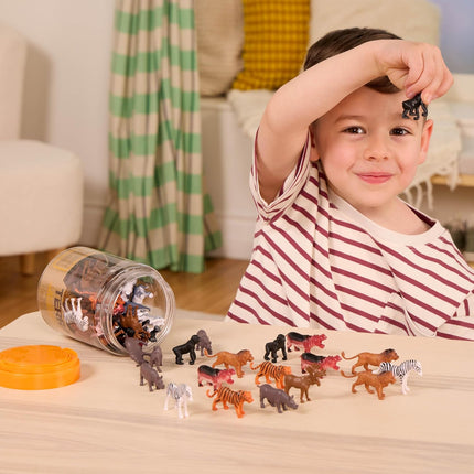 60-Piece Safari Animal Figurines – Mini Wild Animals Educational Toy Set