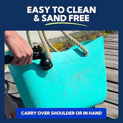 Extra Large Waterproof EVA Rubber Beach Bag Tote with Rope Handles for Beach & Travel