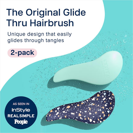 Glide Thru Detangling Brushes for Women – Curly or Straight Hair, 2-Pack