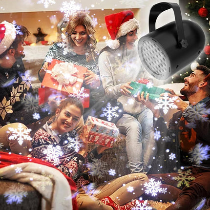 2 Set Mini LED Snowflake Lamps – Dynamic Christmas Projection Lights, Ideal for Holiday Décor