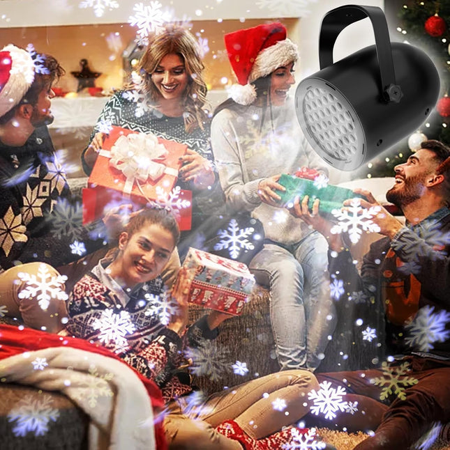 2 Set Mini LED Snowflake Lamps – Dynamic Christmas Projection Lights, Ideal for Holiday Décor