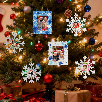 28 PCS DIY Snowflake Picture Frame Kit – Xmas Tree & Holiday Crafts for Kids
