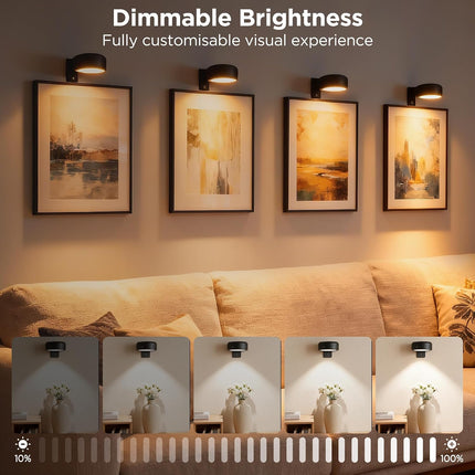 4 Pack Rechargeable Picture Lights 3CCT 12RGB LED Art Frame Lights Remote Timer