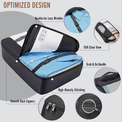 8/10 Set Travel Packing Cubes – Anti-Wrinkle Suitcase Organizer Bags for Luggage