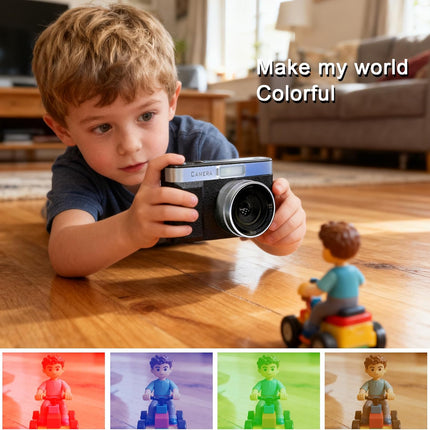 Black Digital Camera 1080P 2" Flip Screen 8X Zoom Portable Vlogging with 32GB