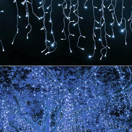 360 LED Christmas Icicle Curtain Lights – 29.5FT White Fairy String Lights