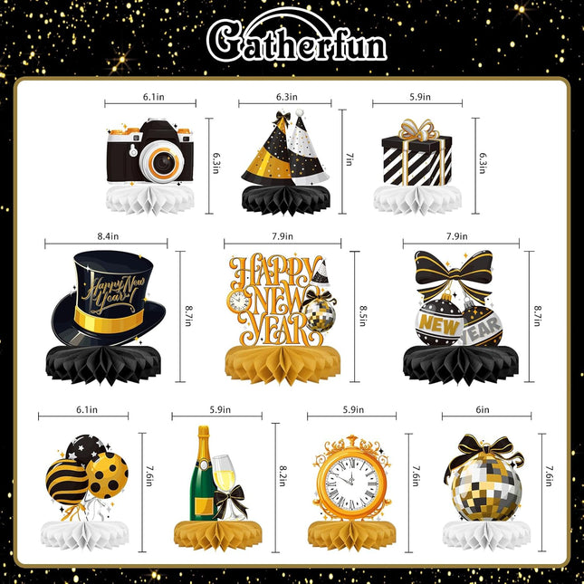 Happy New Year Party Supplies Bundle – Centerpieces & Table Toppers for NYE
