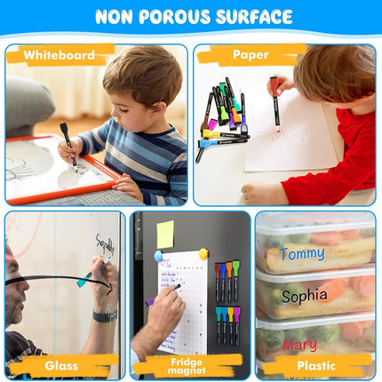 12-Pack Magnetic Whiteboard Markers – Thin, Low-Odor, with Eraser